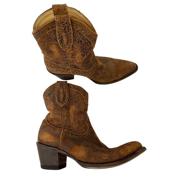 Idyllwind Miranda Lambert Brown Leather Stud Ankle Cowgirl Boots 8.5B J10072 - Picture 15 of 15